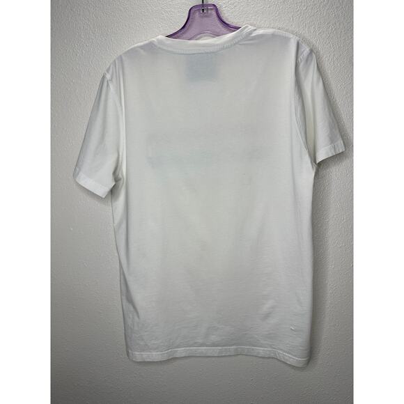 Moschino White Crewneck Short Sleeve Tee Italian Flag Moschino Graphic - Picture 7 of 11